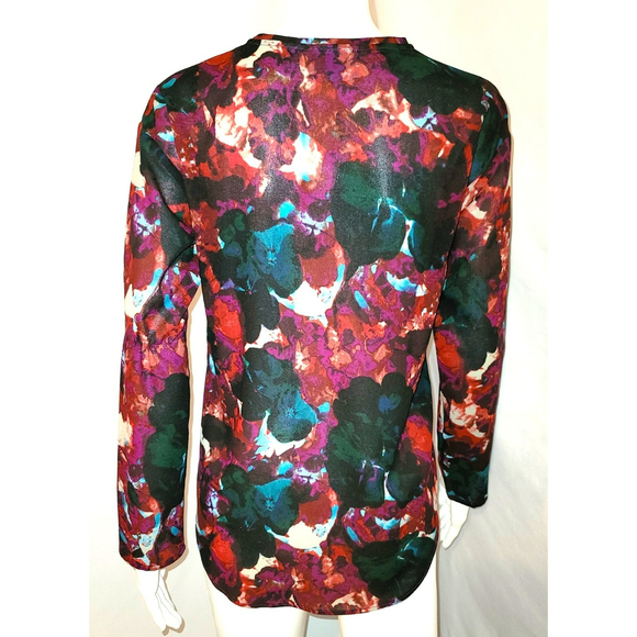 Simply Vera Vera Wang Semi-Sheer Watercolor Blouse - Size PS - Picture 4 of 9
